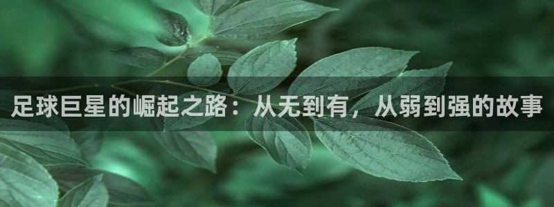 so米体育nba在线直播：足球巨星的崛起之路：从无到有，从弱到强的故事